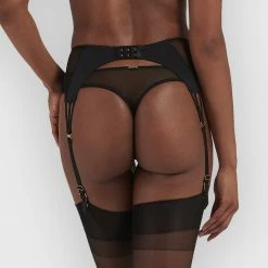 Bluebella Lingerie Laura Black Suspender Belt With Mesh