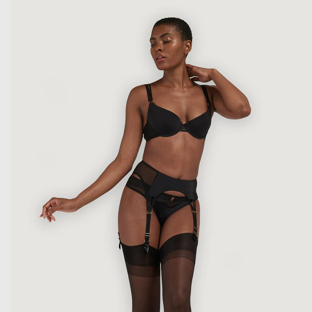 Bluebella Lingerie Laura Black Suspender Belt With Mesh 5 Bluebella Lingerie Laura Black Suspender Belt With Mesh