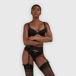 Bluebella Lingerie Laura Black Suspender Belt With Mesh 15 Bluebella Lingerie Laura Black Suspender Belt With Mesh