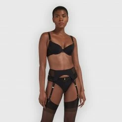 Bluebella Lingerie Laura Black Suspender Belt With Mesh 16 Bluebella Lingerie Laura Black Suspender Belt With Mesh