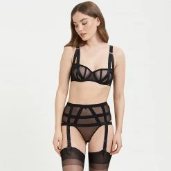 Bluebella Karolina Suspender Thong In Black Lingerie