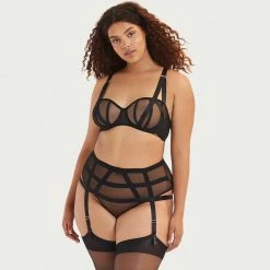 Bluebella Karolina Suspender Thong In Black Lingerie