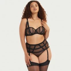 Bluebella Karolina Suspender Thong In Black Lingerie