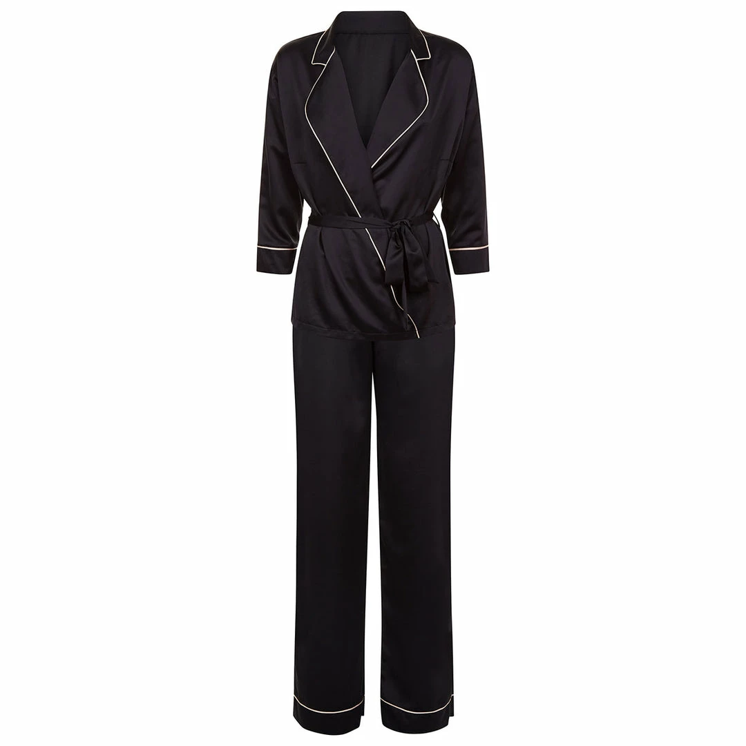 Bluebella Nightwear Wren Kimono And Trouser Set Black 5 Bluebella Nightwear Wren Kimono And Trouser Set Black