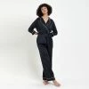 Bluebella Nightwear Wren Kimono And Trouser Set Black