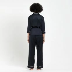 Bluebella Nightwear Wren Kimono And Trouser Set Black