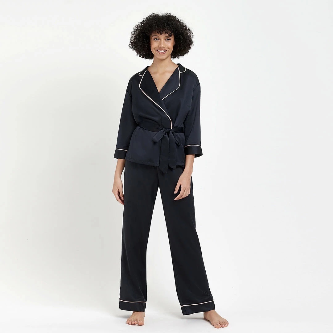 Bluebella Nightwear Wren Kimono And Trouser Set Black 6 Bluebella Nightwear Wren Kimono And Trouser Set Black