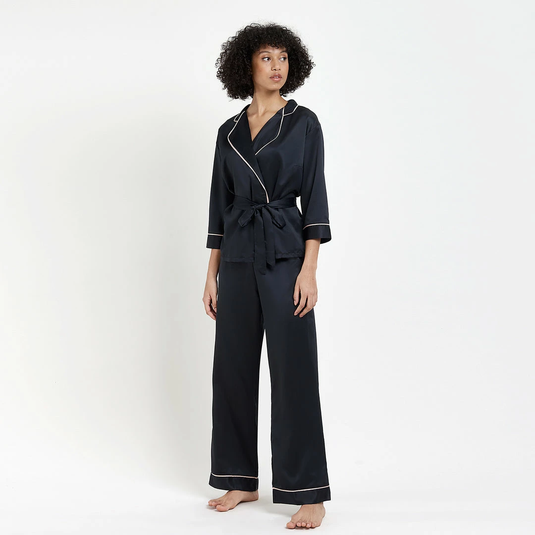 Bluebella Nightwear Wren Kimono And Trouser Set Black 7 Bluebella Nightwear Wren Kimono And Trouser Set Black