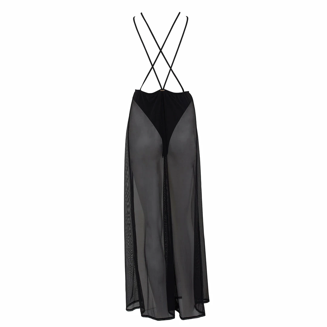 Bluebella Nightwear Paloma Long Chemise Black 4 Bluebella Nightwear Paloma Long Chemise Black