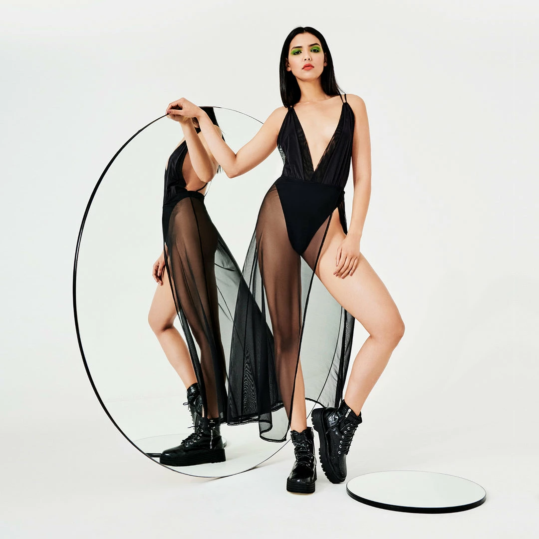 Bluebella Nightwear Paloma Long Chemise Black 9 Bluebella Nightwear Paloma Long Chemise Black