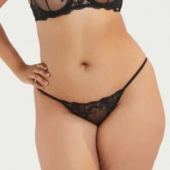 Bluebella Marseille Thong Black Lingerie