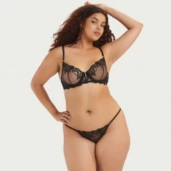 Bluebella Marseille Thong Black Lingerie