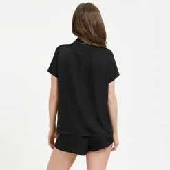 Bluebella Nightwear Abigail Shirt And Short Set Black/Pale Pink