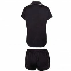 Bluebella Nightwear Abigail Shirt And Short Set Black/Pale Pink