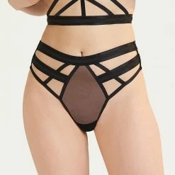 Bluebella Zuri High-waist Open-back Brief Black