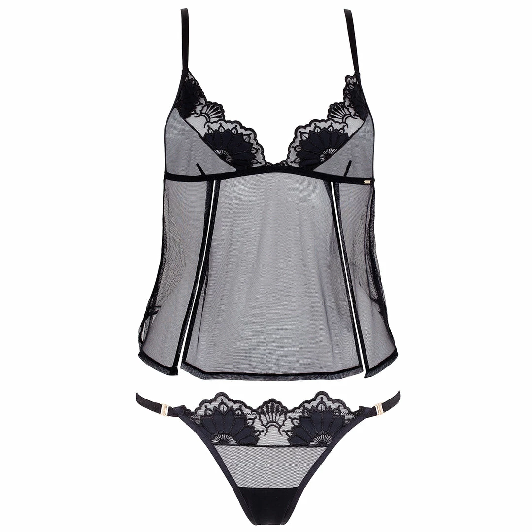 Bluebella Gifts|Nightwear Gifts Ina Cami And Thong Set Black 3 Bluebella Gifts|Nightwear Gifts Ina Cami And Thong Set Black