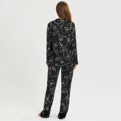 Bluebella Gifts|Nightwear Gifts Leon Shirt And Trouser Set Black/White