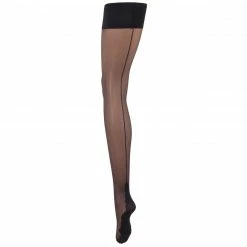 Bluebella Back Seam Leg/Plain Top Hold Ups Black Hosiery