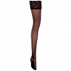 Bluebella Hosiery Back Seam Leg/Lace Top Hold Ups Black