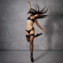 Bluebella Hosiery Plain Leg/Lace Top Hold Ups Black