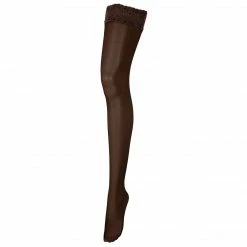 Bluebella Hosiery Plain Leg/Lace Top Hold Ups Caramel