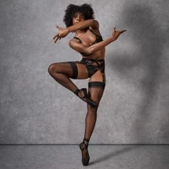 Bluebella Plain Leg/Plain Top Stockings Black