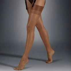 Bluebella Hosiery Plain Leg/Plain Top Stockings Caramel