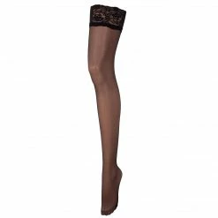 Bluebella Hosiery Plain Leg/Lace Top Stockings Black
