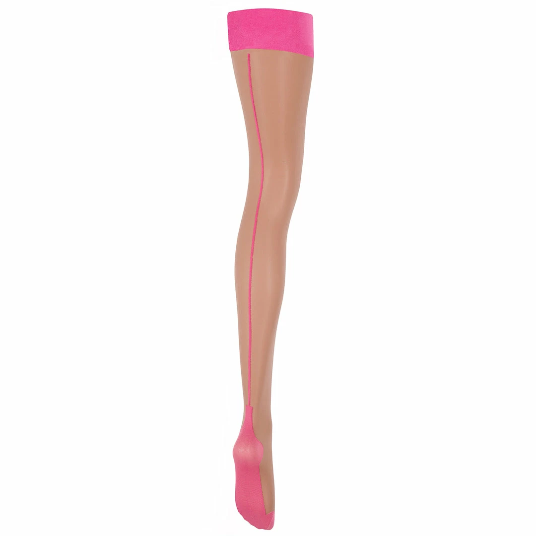 Bluebella Hosiery Back Seam Leg/Plain Top Stockings Sheer/Pink 3 Bluebella Hosiery Back Seam Leg/Plain Top Stockings Sheer/Pink