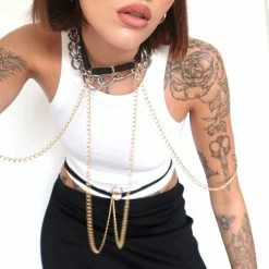 Bluebella Theodora Chain Harness Black/Gold 26 Bluebella Theodora Chain Harness Black/Gold