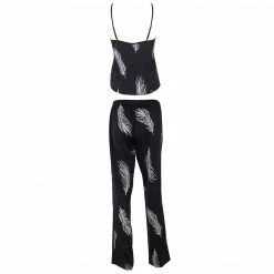 Bluebella Laurel Cami And Trouser Set Black/White Nightwear