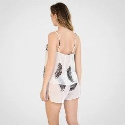 Bluebella Nightwear Laurel Cami And Short Set White/Black