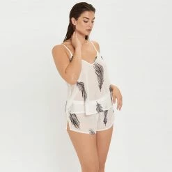 Bluebella Nightwear Laurel Cami And Short Set White/Black