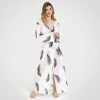 Bluebella Laurel Long Kimono White/Black Nightwear
