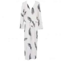 Bluebella Laurel Long Kimono White/Black Nightwear