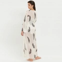Bluebella Laurel Long Kimono White/Black Nightwear