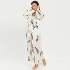 Bluebella Laurel Long Kimono White/Black Nightwear