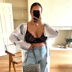 Bluebella Laurel Long Kimono White/Black Nightwear