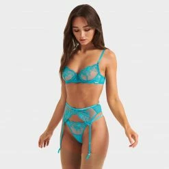 Bluebella Lingerie Marseille Suspender Peacock Blue 12 Bluebella Lingerie Marseille Suspender Peacock Blue