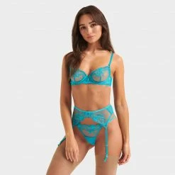 Bluebella Lingerie Marseille Suspender Peacock Blue 15 Bluebella Lingerie Marseille Suspender Peacock Blue