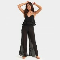 Bluebella Nightwear Minerva Cami And Trouser Set Black