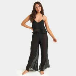 Bluebella Nightwear Minerva Cami And Trouser Set Black