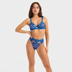 Bluebella Oslo High-Waist Thong Egyptian Blue Lingerie