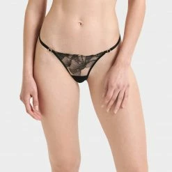 Bluebella Lingerie Adeline Thong Sheer/Black