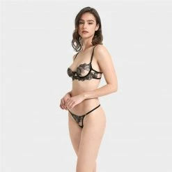 Bluebella Lingerie Adeline Thong Sheer/Black