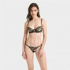 Bluebella Lingerie Adeline Thong Sheer/Black