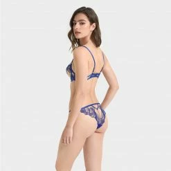 Bluebella Lingerie Adeline Brief Sheer/Surf The Web Blue