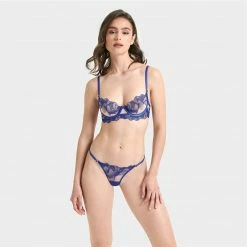 Bluebella Lingerie Adeline Thong Sheer/Surf The Web Blue 13 Bluebella Lingerie Adeline Thong Sheer/Surf The Web Blue