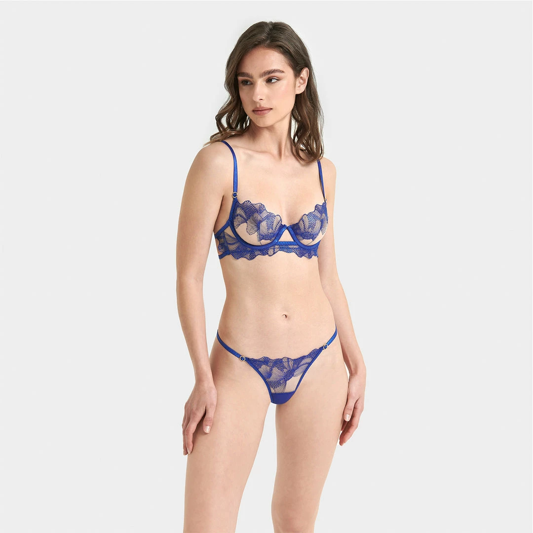 Bluebella Lingerie Adeline Thong Sheer/Surf The Web Blue 8 Bluebella Lingerie Adeline Thong Sheer/Surf The Web Blue