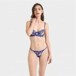 Bluebella Lingerie Adeline Thong Sheer/Surf The Web Blue 17 Bluebella Lingerie Adeline Thong Sheer/Surf The Web Blue